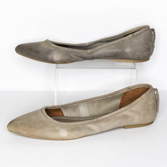 Frye Regina Ballet Slippers Flats Quiet Luxury Minimalist Old Money Ash 8 Flawed - Picture 2 of 6
